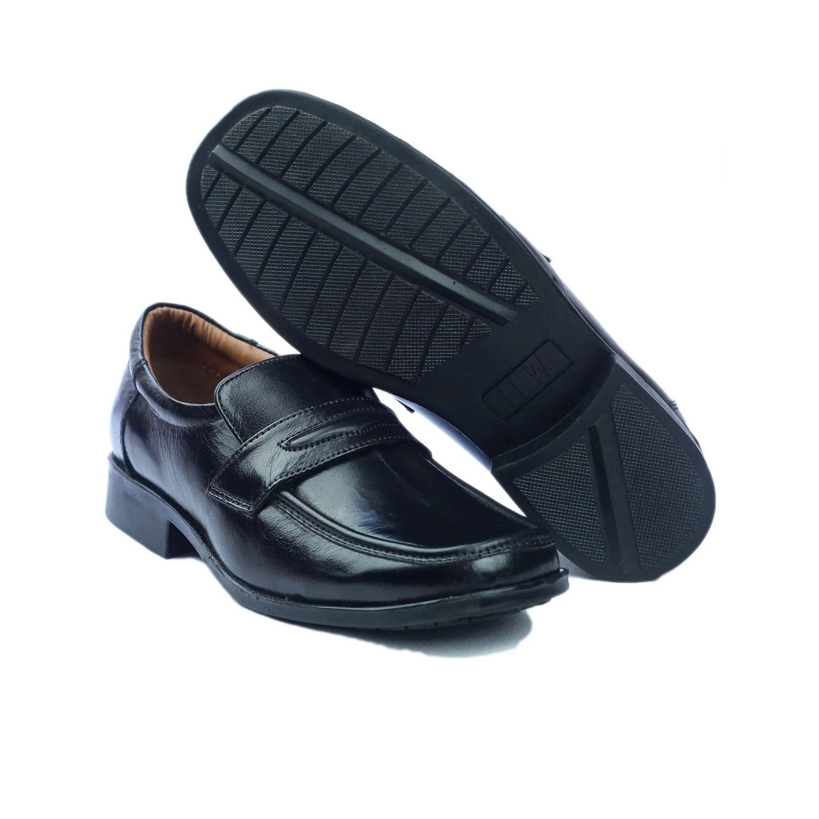 Amblers Mens Classic Shoes - Manchester Leather Loafer in Black, 6-12