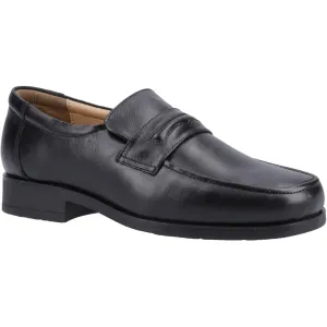 Amblers Mens Classic Shoes - Manchester Leather Loafer in Black, 6-12