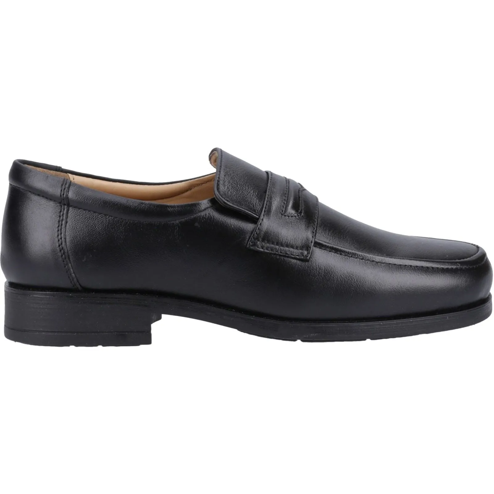 Amblers Mens Classic Shoes - Manchester Leather Loafer in Black, 6-12