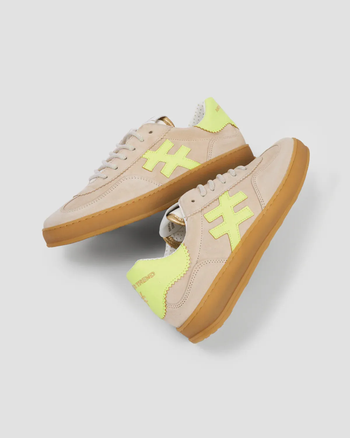 Another Trend Iconic Beige/Yellow Lace-up Trainers