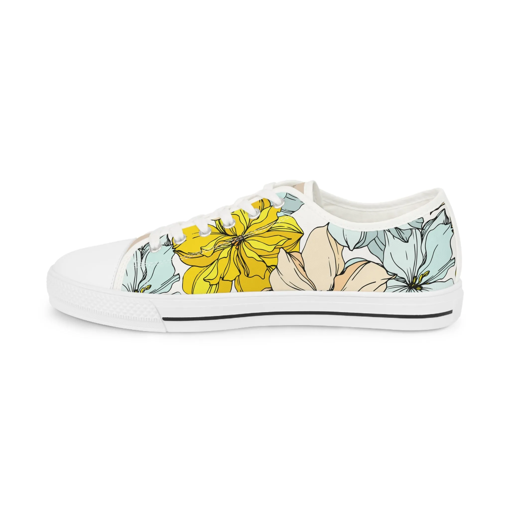 Artistic Floral Collection Low Top Sneakers for Creative Souls by Margo Makaroff with Personalization