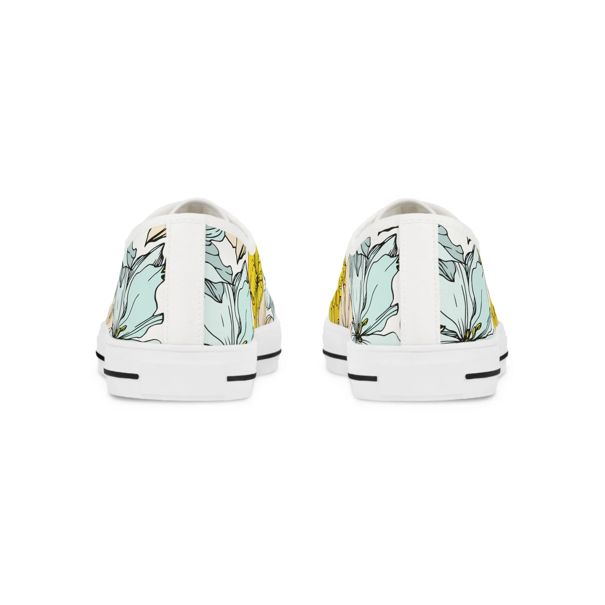 Artistic Floral Collection Low Top Sneakers for Creative Souls by Margo Makaroff with Personalization