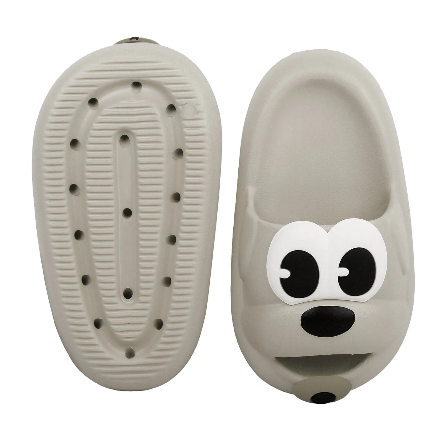 Baby Moo Dog Waterproof Soft Slippers Anti-Skid Sliders - Grey