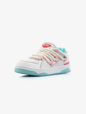 BaligURYSN Urban Mint Pink Flat Low Top Classy Women’s Sneaker