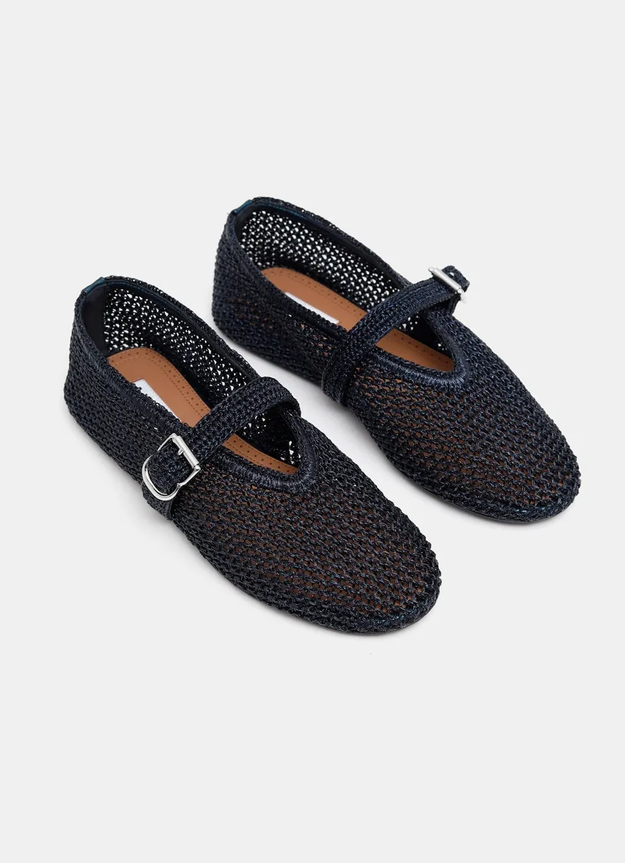 Ballet Flats in Knitted Lurex