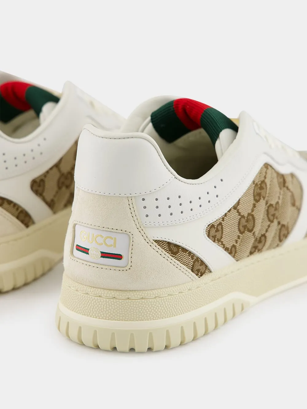 Beige GG Re-Web Sneakers
