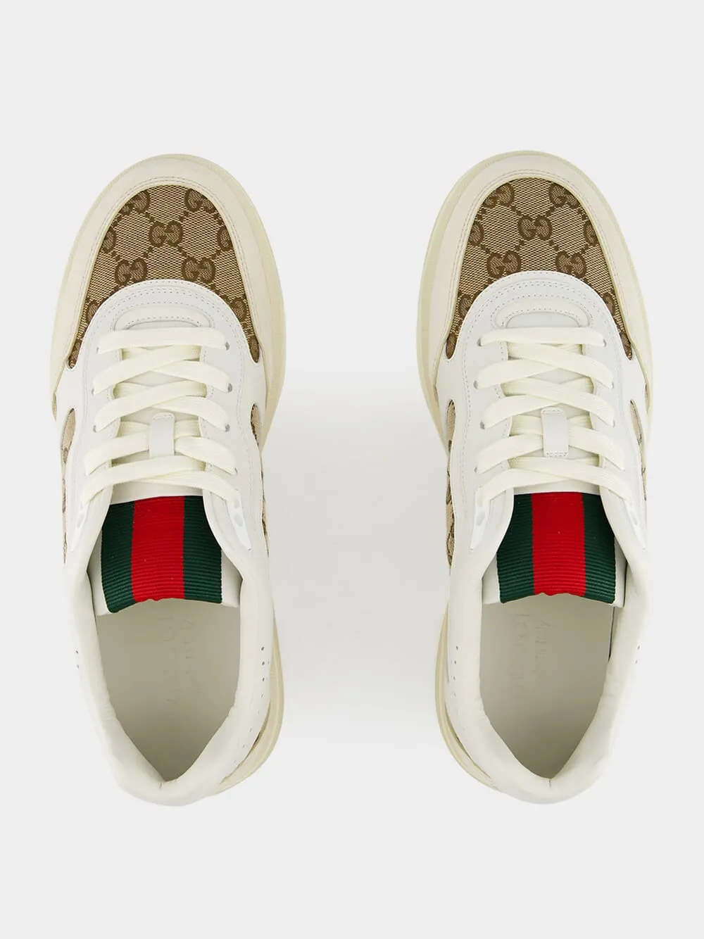 Beige GG Re-Web Sneakers
