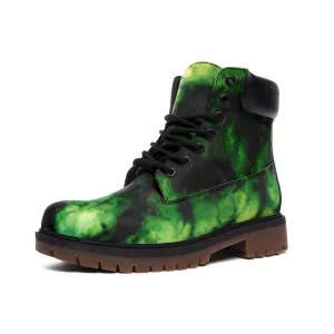 Black and Green Suede Boots