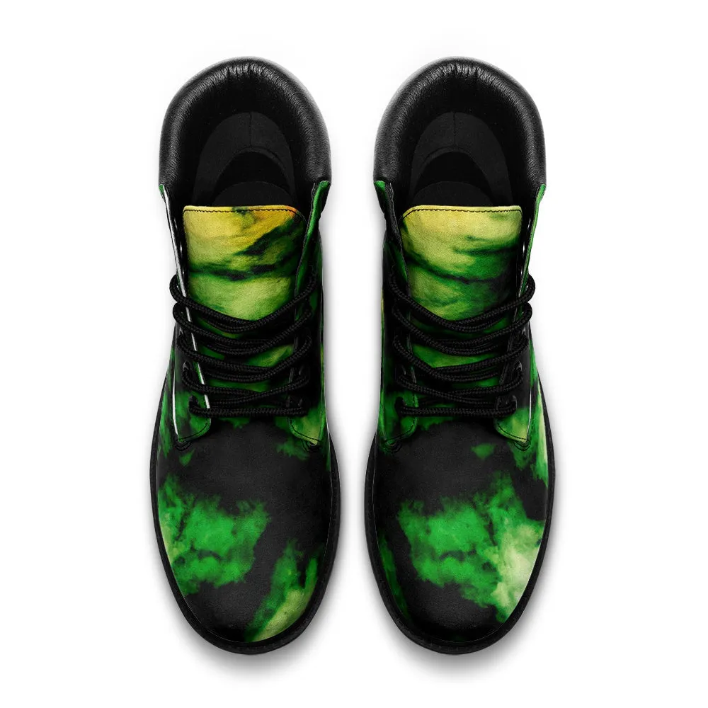 Black and Green Suede Boots