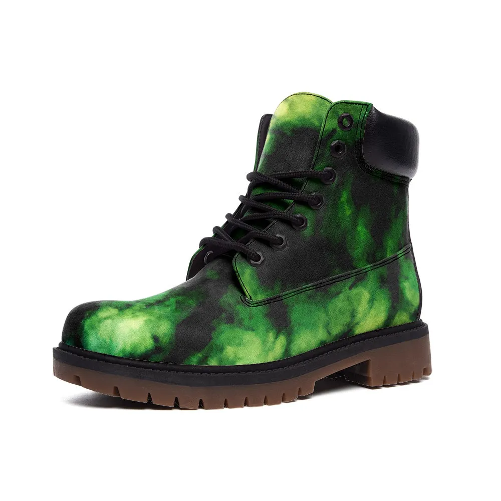 Black and Green Suede Boots
