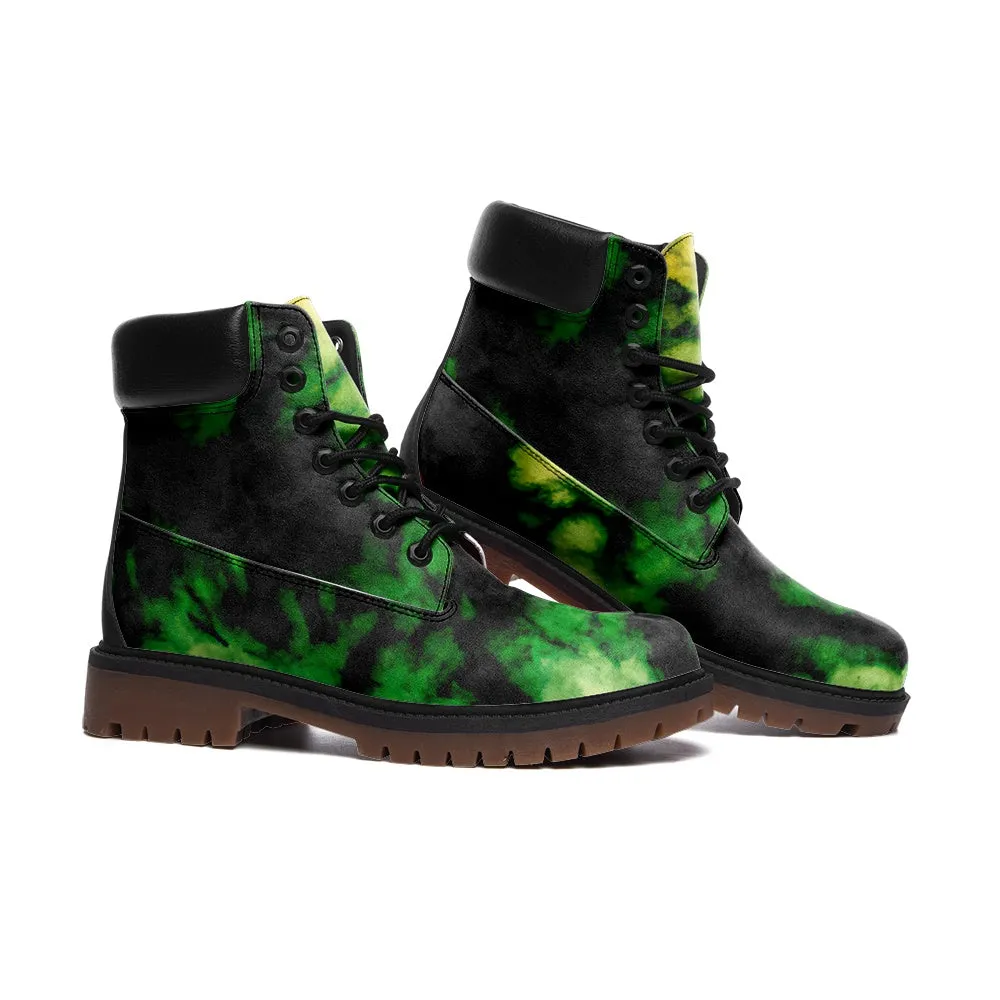 Black and Green Suede Boots
