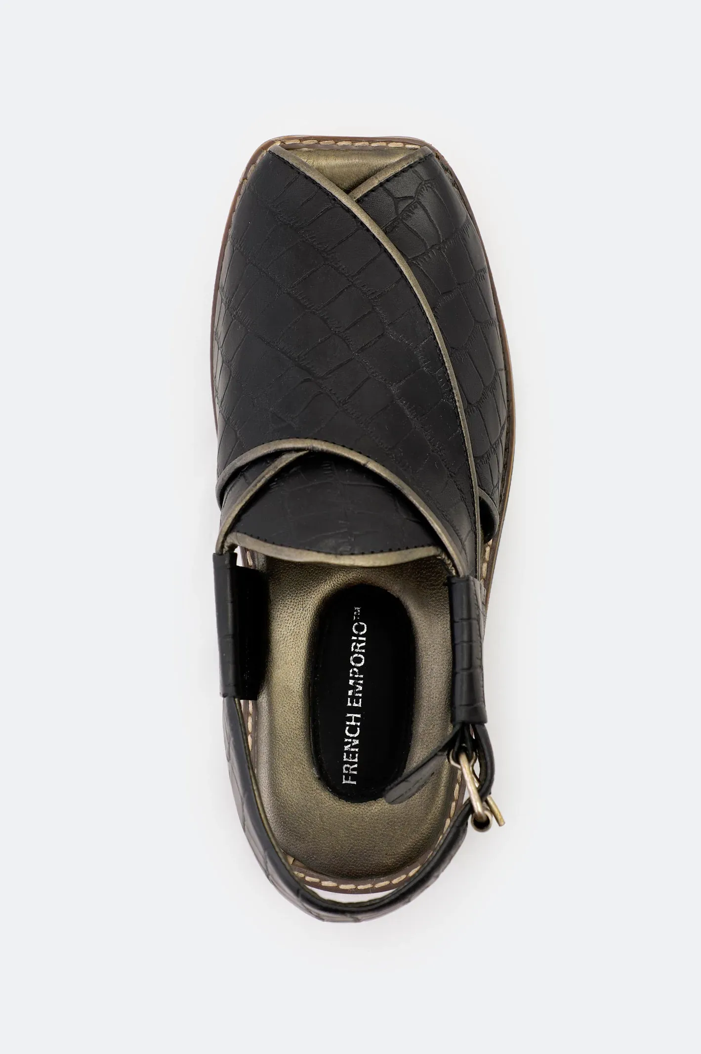 Black Casual Peshawari Sandal