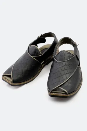 Black Casual Peshawari Sandal