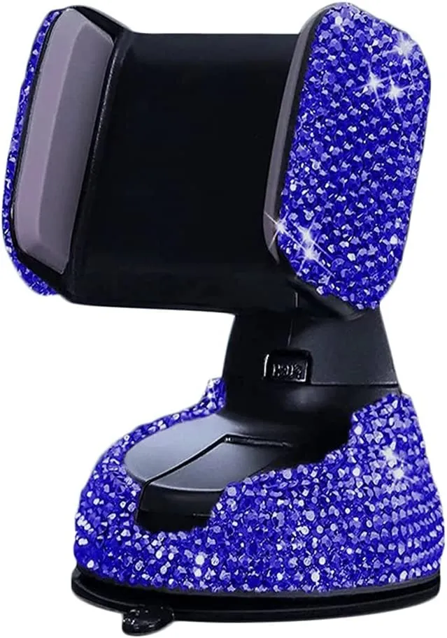 Bling Car Phone Holder, 360°Adjustable Crystal Auto Phone Mount Universal Rhinestone Car Stand Phone Holder Car Accessories for Windshield Dashboard and Air Outlet