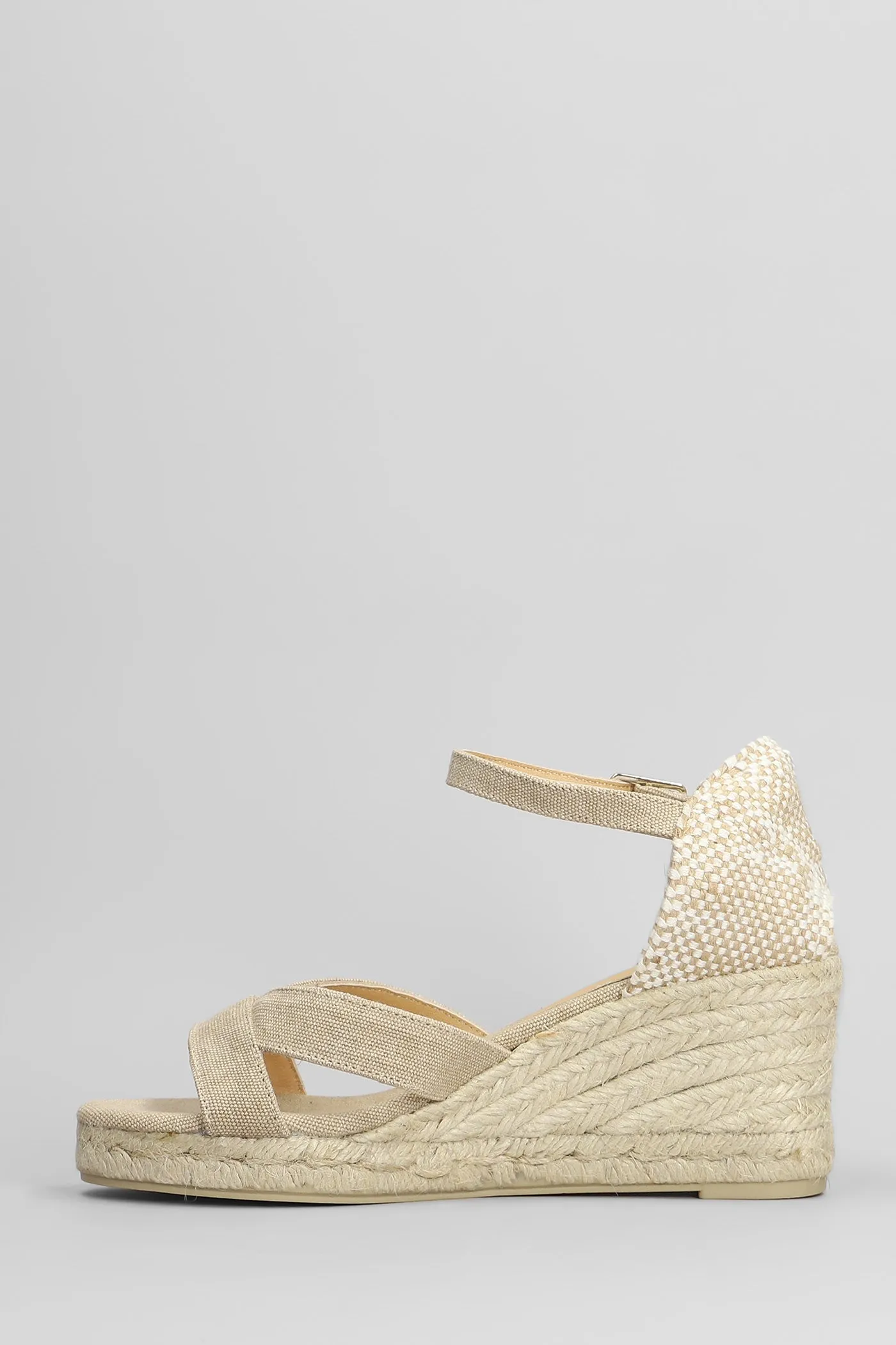 Bruna-6-002 Wedges in beige canvas
