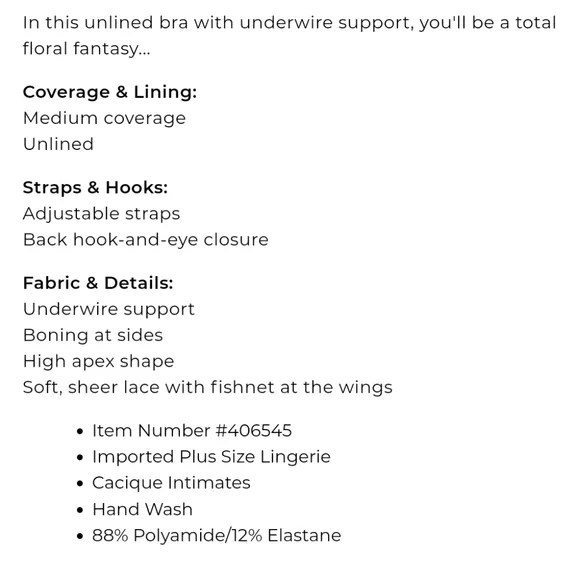 Cacique 42B Plunge Bra