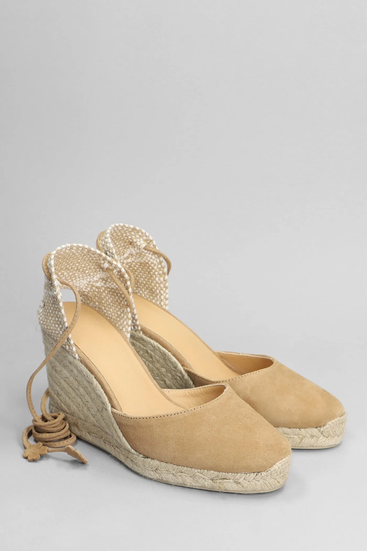 Carina-8-007 Wedges in beige suede