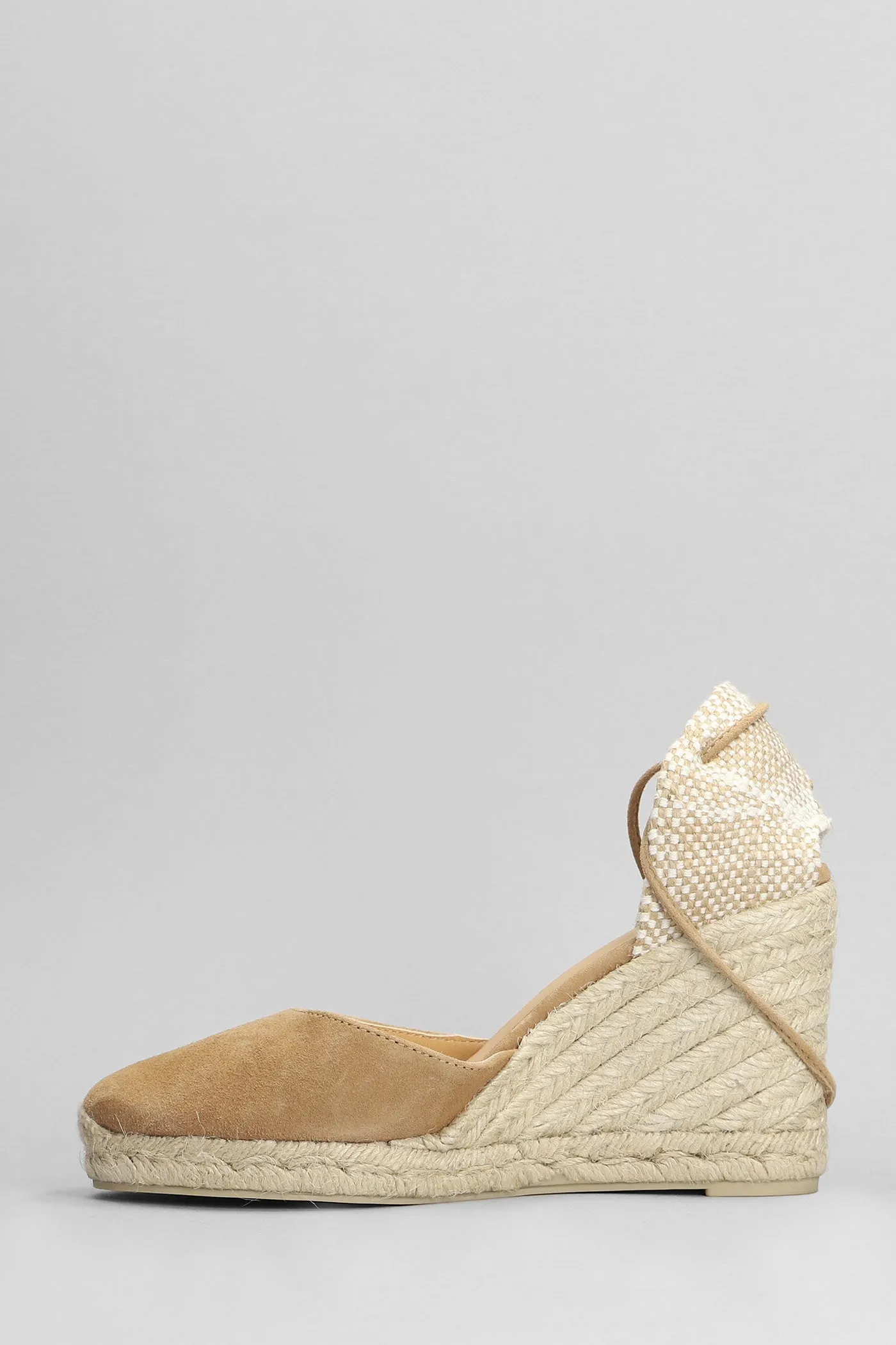 Carina-8-007 Wedges in beige suede