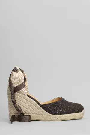 Carina-8-032 Wedges in brown canvas