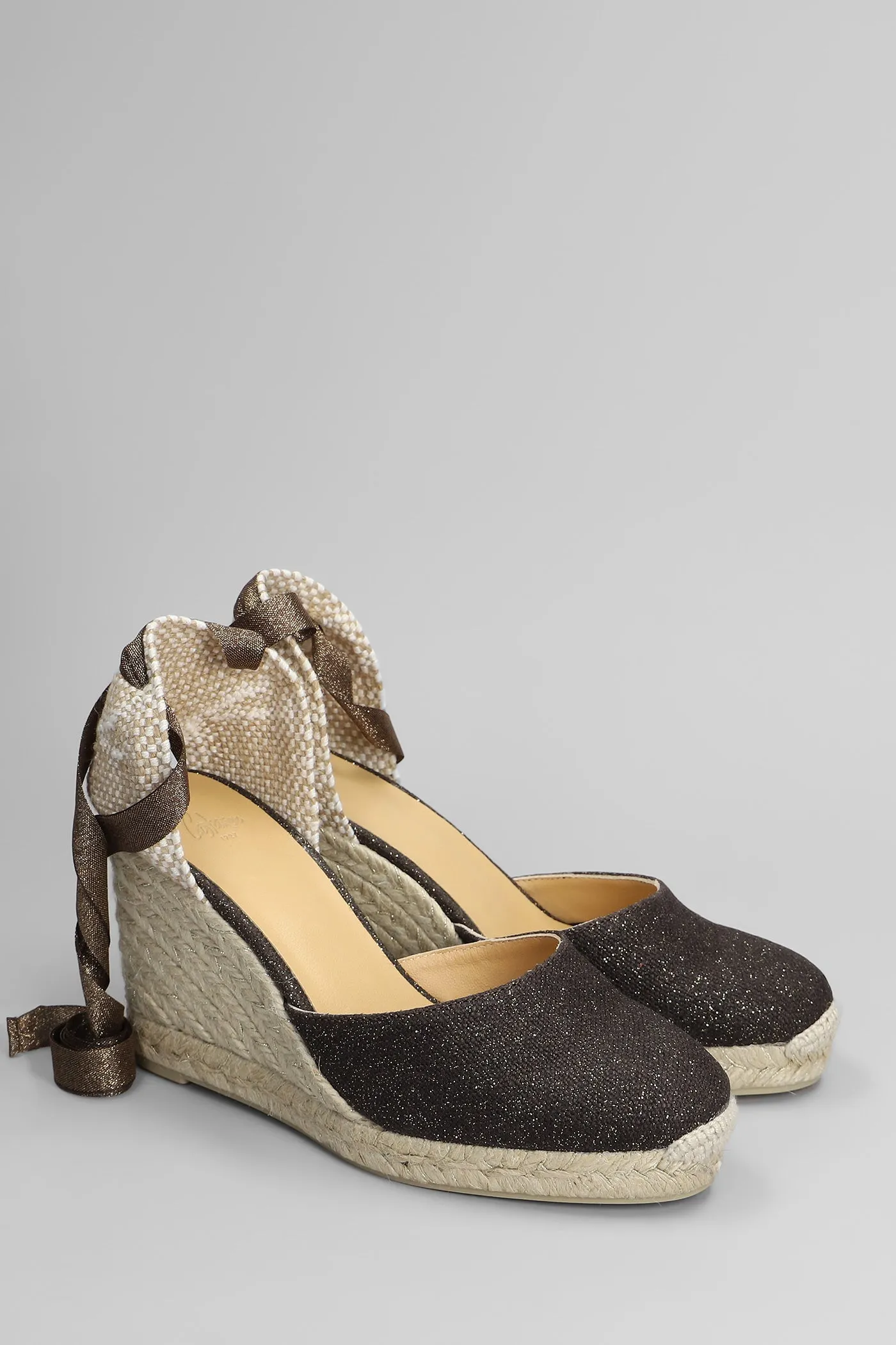 Carina-8-032 Wedges in brown canvas
