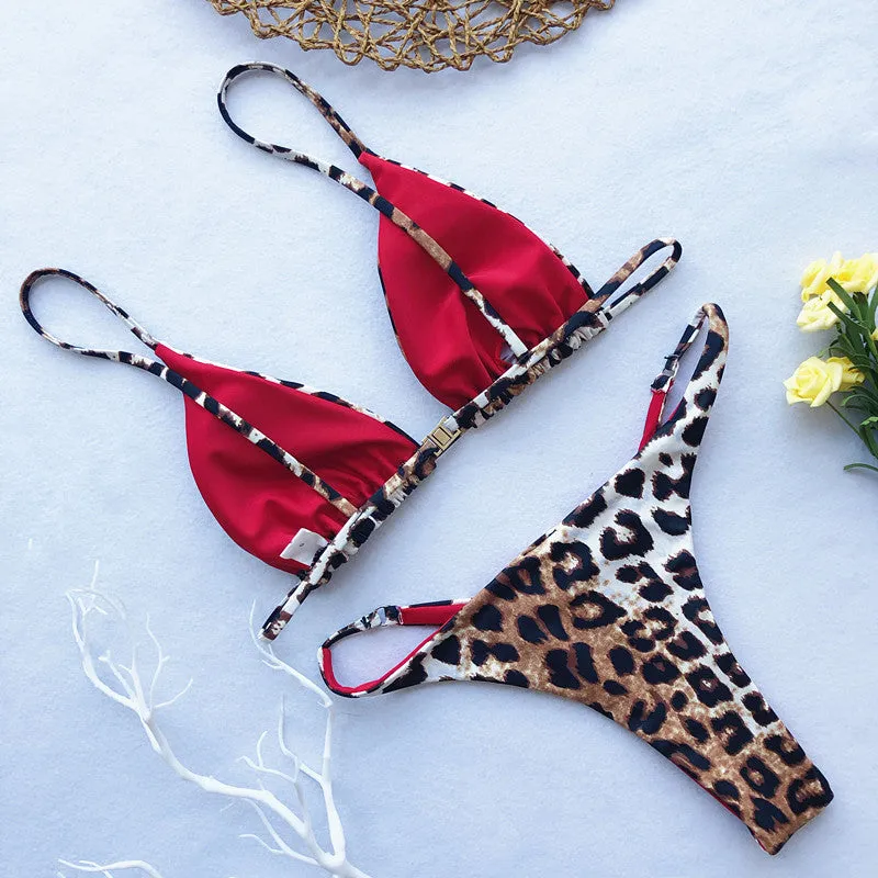 CAROL B. Leopard Micro Thong Bikini