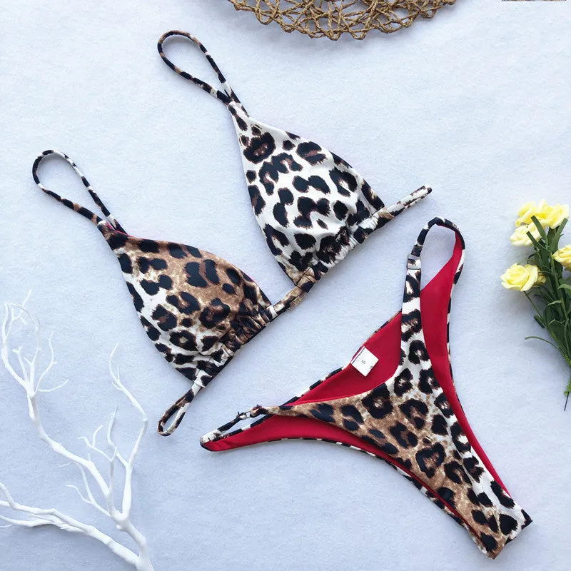 CAROL B. Leopard Micro Thong Bikini