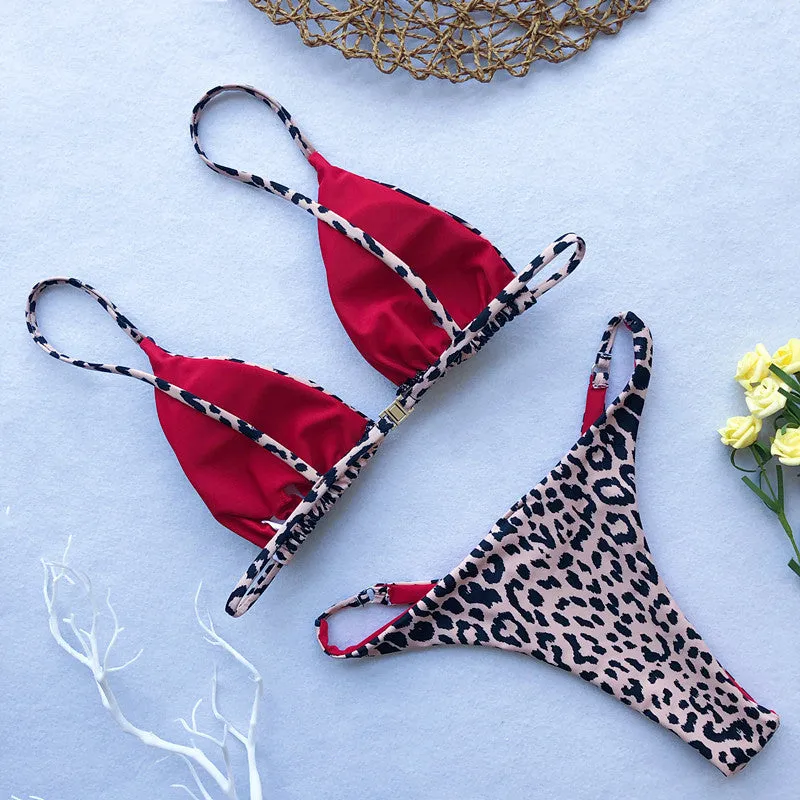 CAROL B. Leopard Micro Thong Bikini