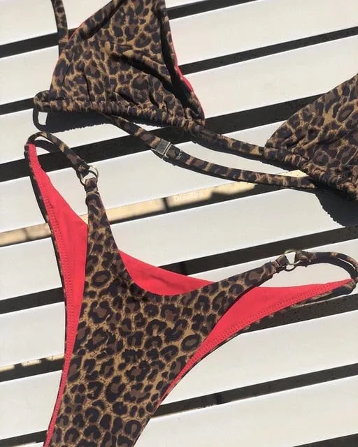 CAROL B. Leopard Micro Thong Bikini