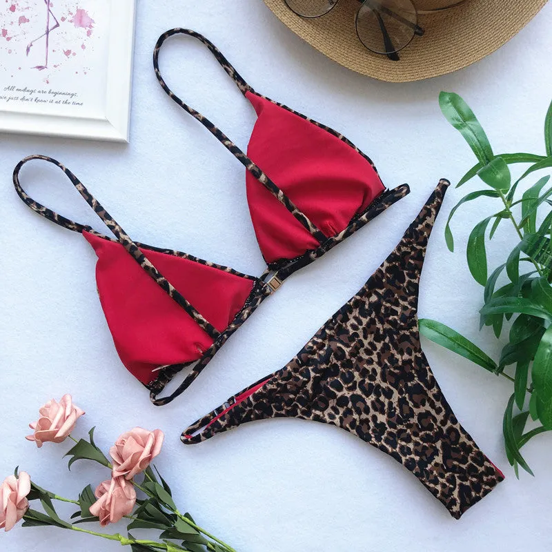 CAROL B. Leopard Micro Thong Bikini