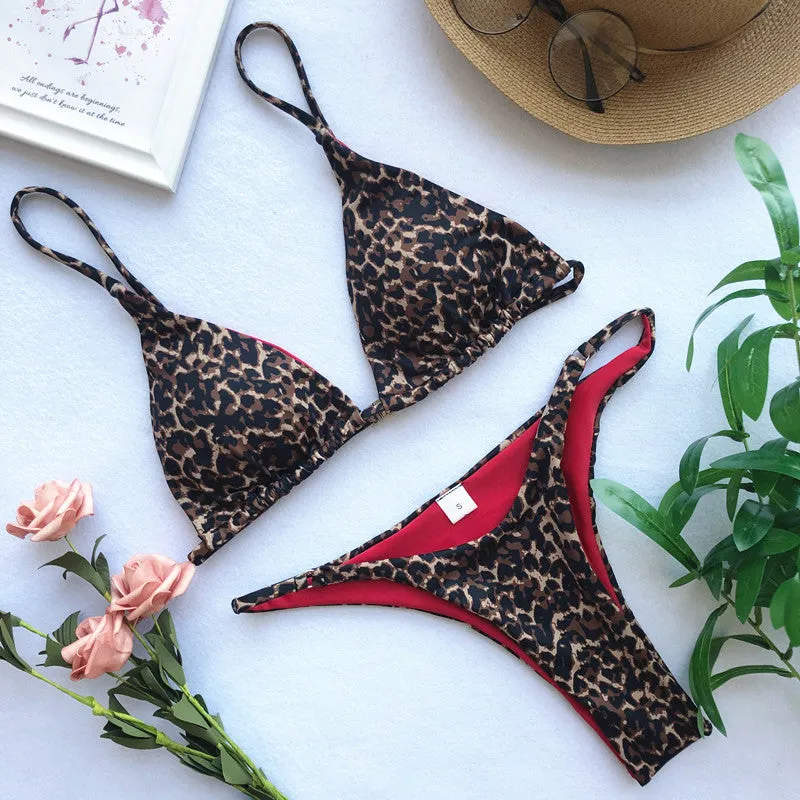 CAROL B. Leopard Micro Thong Bikini