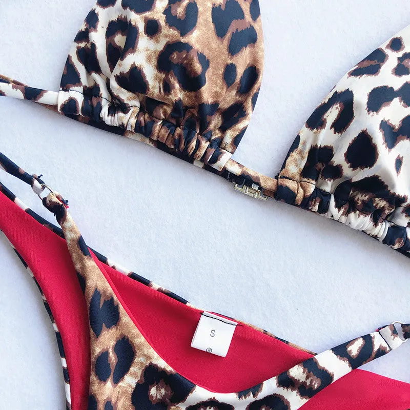 CAROL B. Leopard Micro Thong Bikini