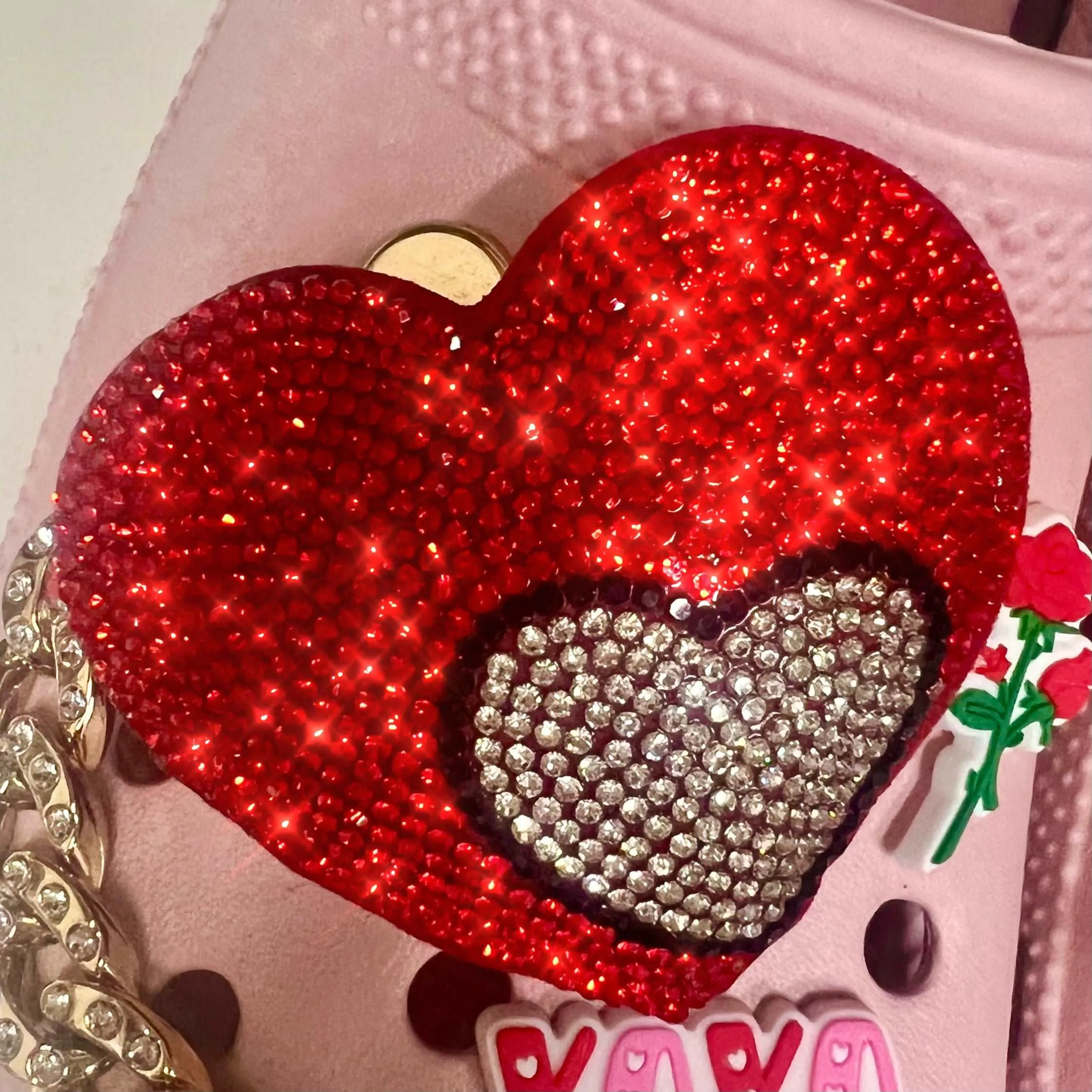 CHAIN SHOE CHARMS EXTRA LARGE  - XL HEART
