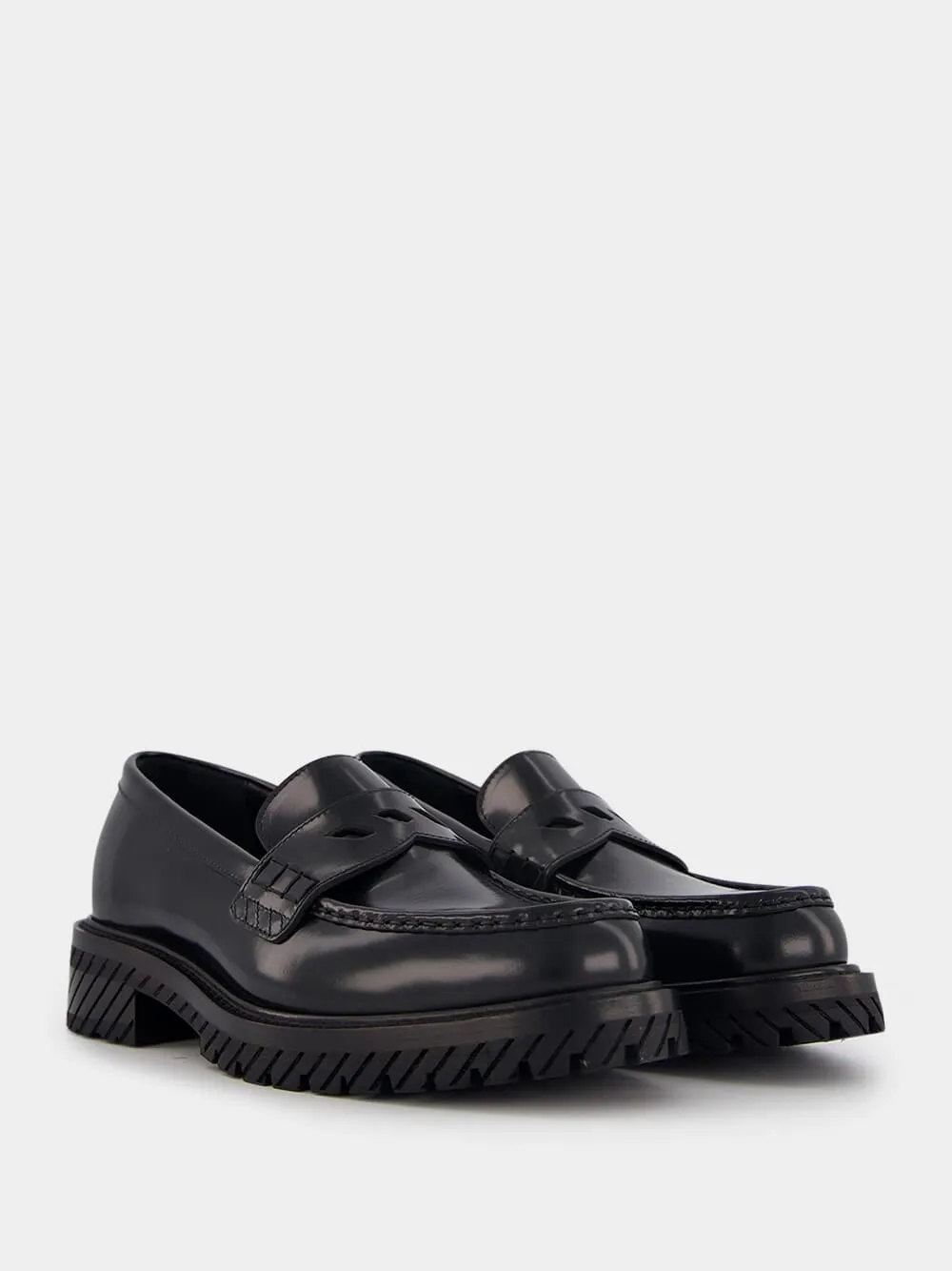 Chunky-Sole Leather Loafers