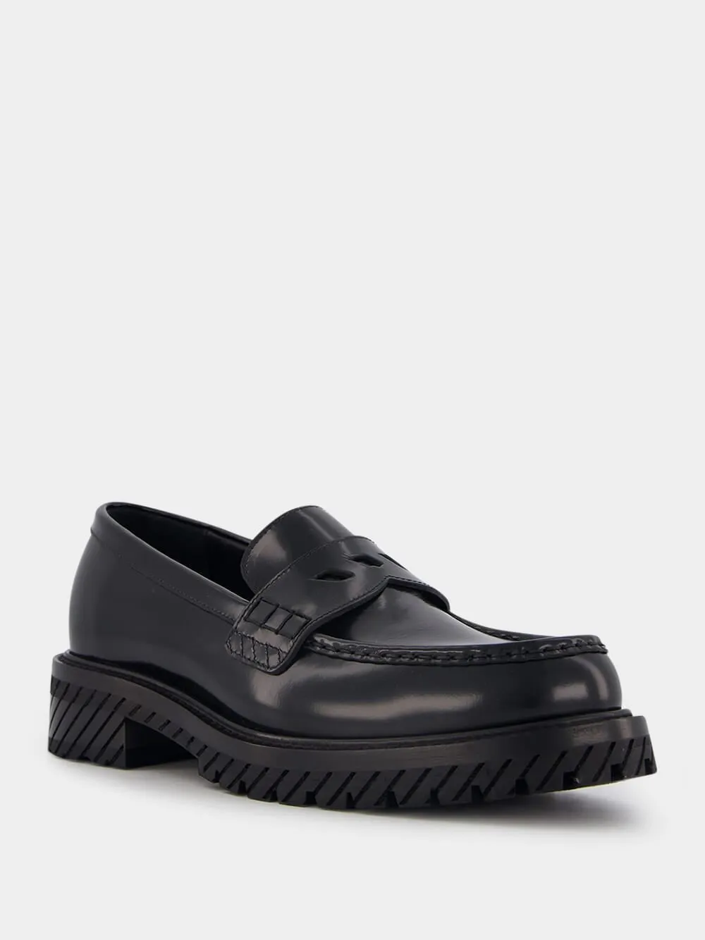 Chunky-Sole Leather Loafers