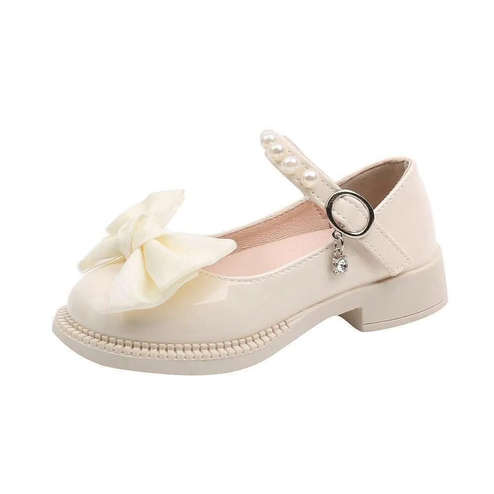 Classic Princess Pearl Bow Shoes Elegant Girls’ Shoes in Multiple Colors