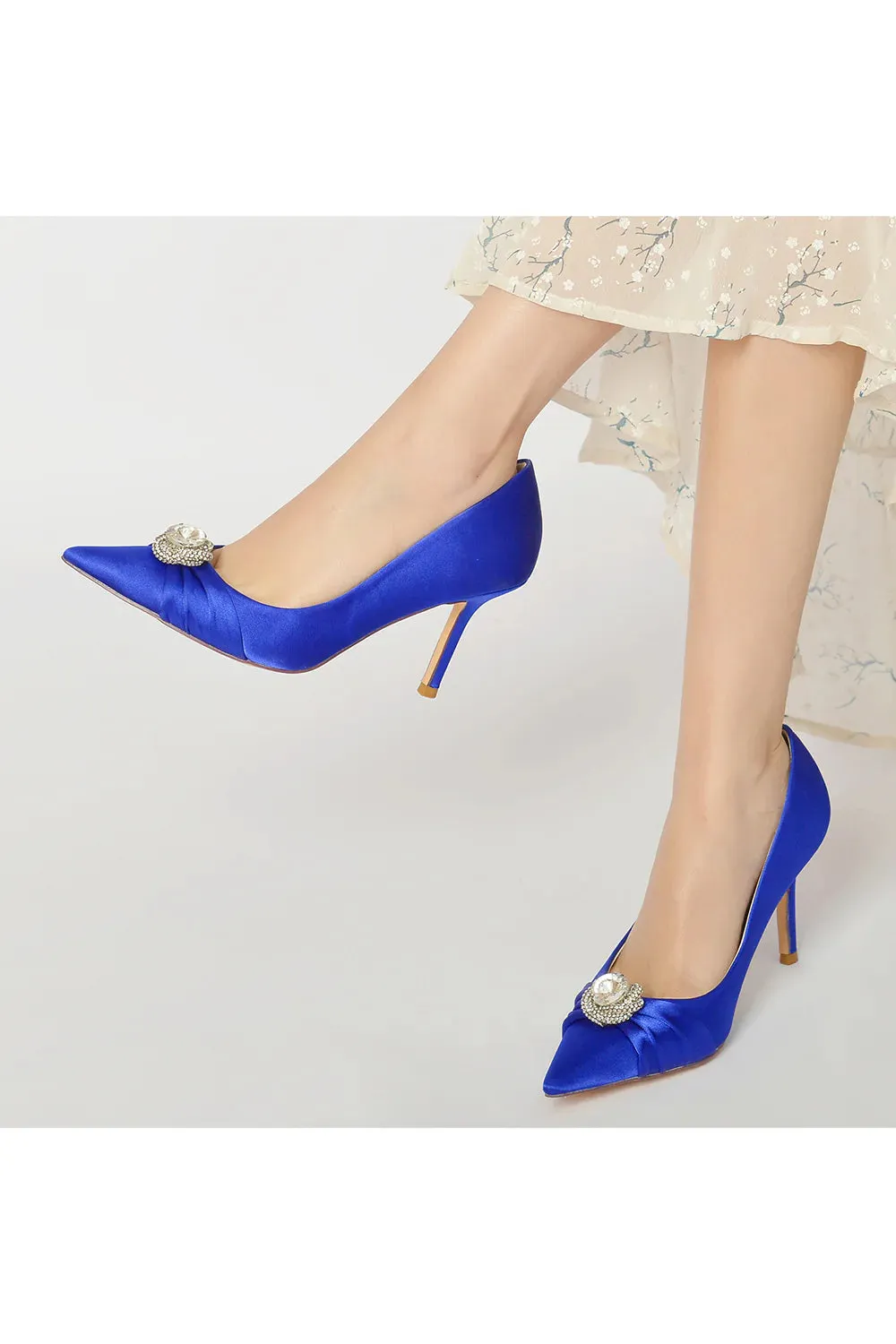 Cocktail Pointed Toe Crystal High Heels
