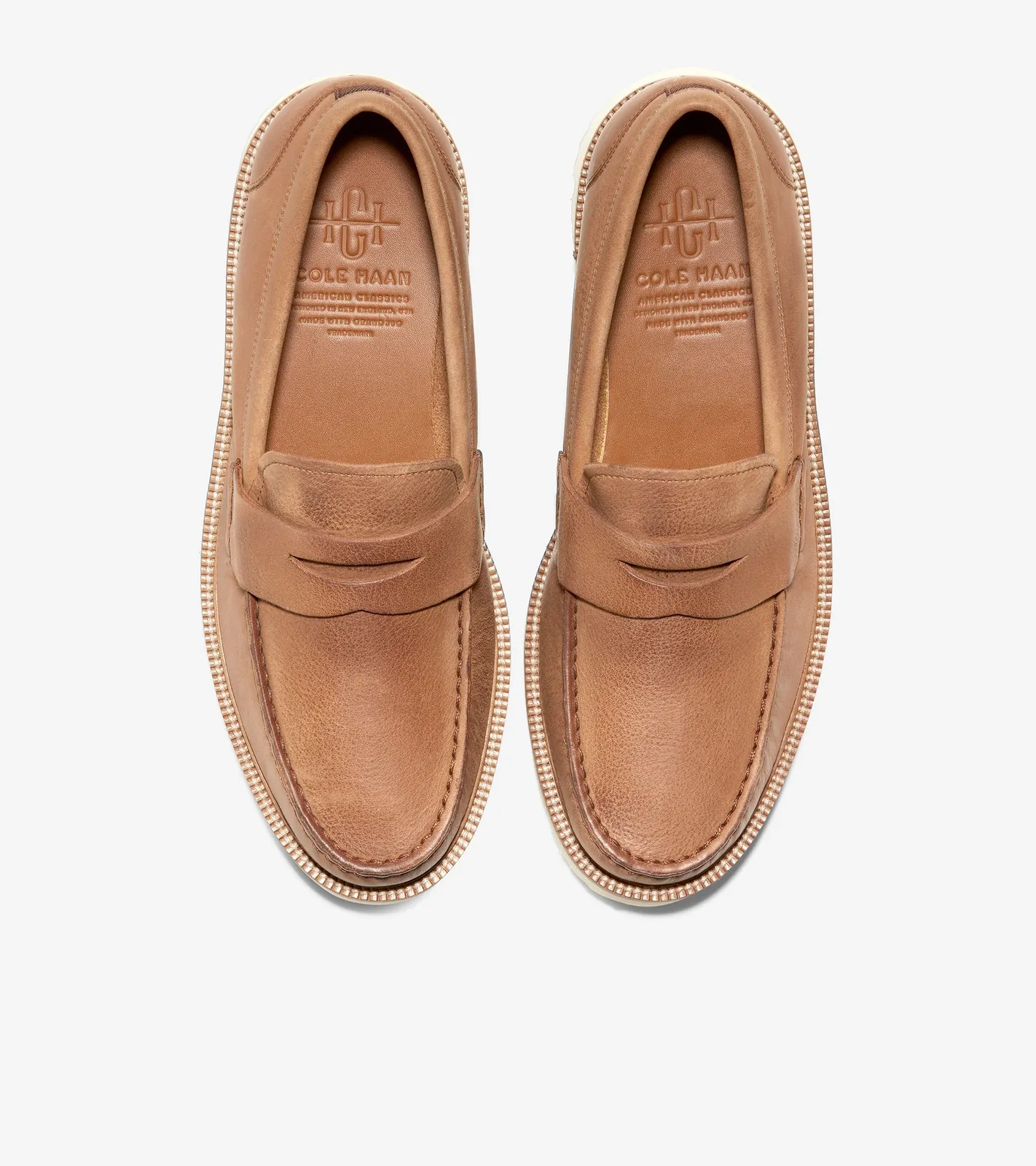 Cole Haan Men's American Classics Penny Loafer Cuoio Alabaster Gleam C36539