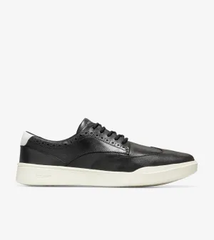 Cole Haan Men's Grand Crosscourt Wing Tip Sneaker Black/Blanc De Blanc C36068