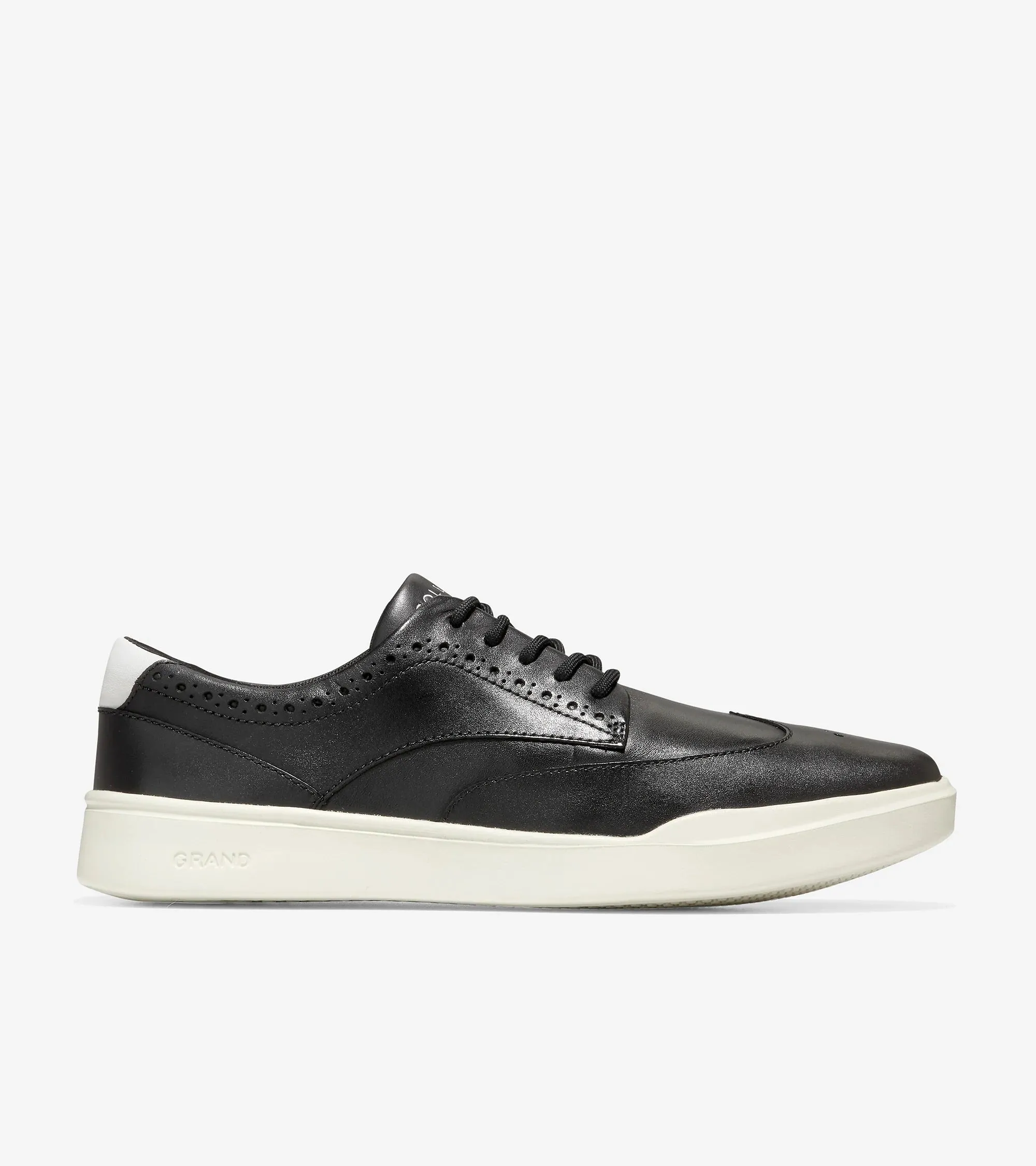 Cole Haan Men's Grand Crosscourt Wing Tip Sneaker Black/Blanc De Blanc C36068