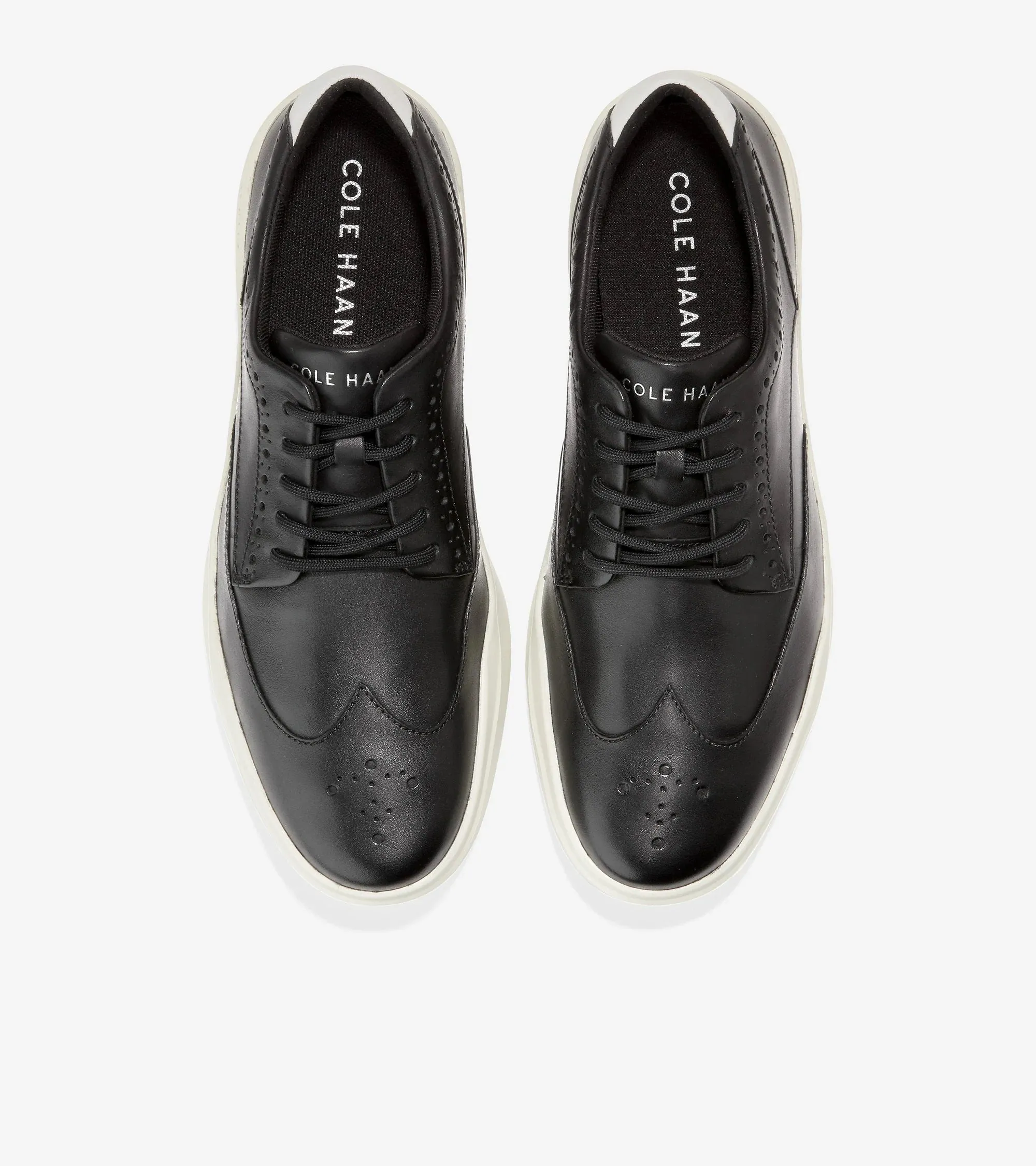 Cole Haan Men's Grand Crosscourt Wing Tip Sneaker Black/Blanc De Blanc C36068