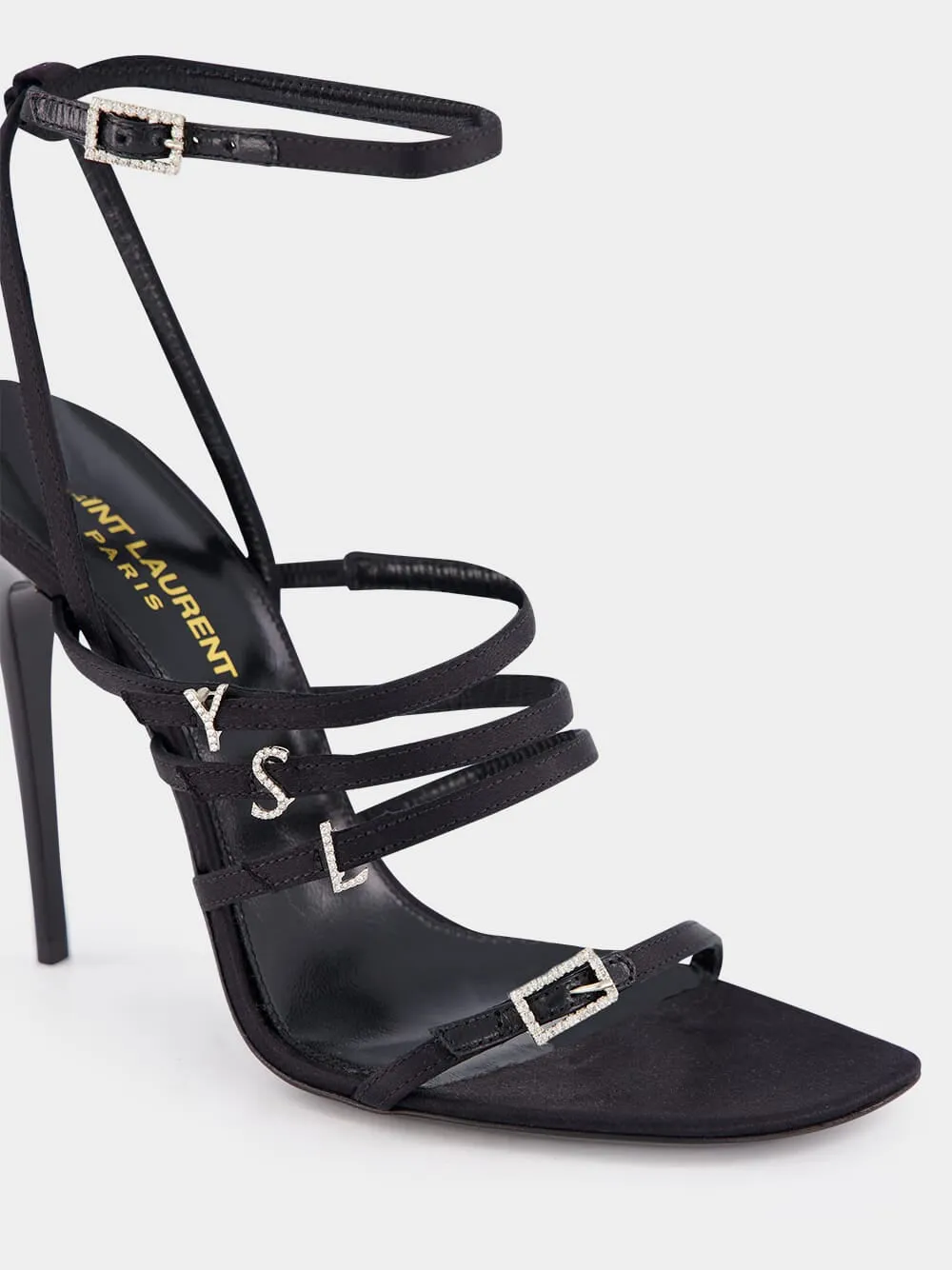 Crepe Satin And Rhinestones Jerry Sandals