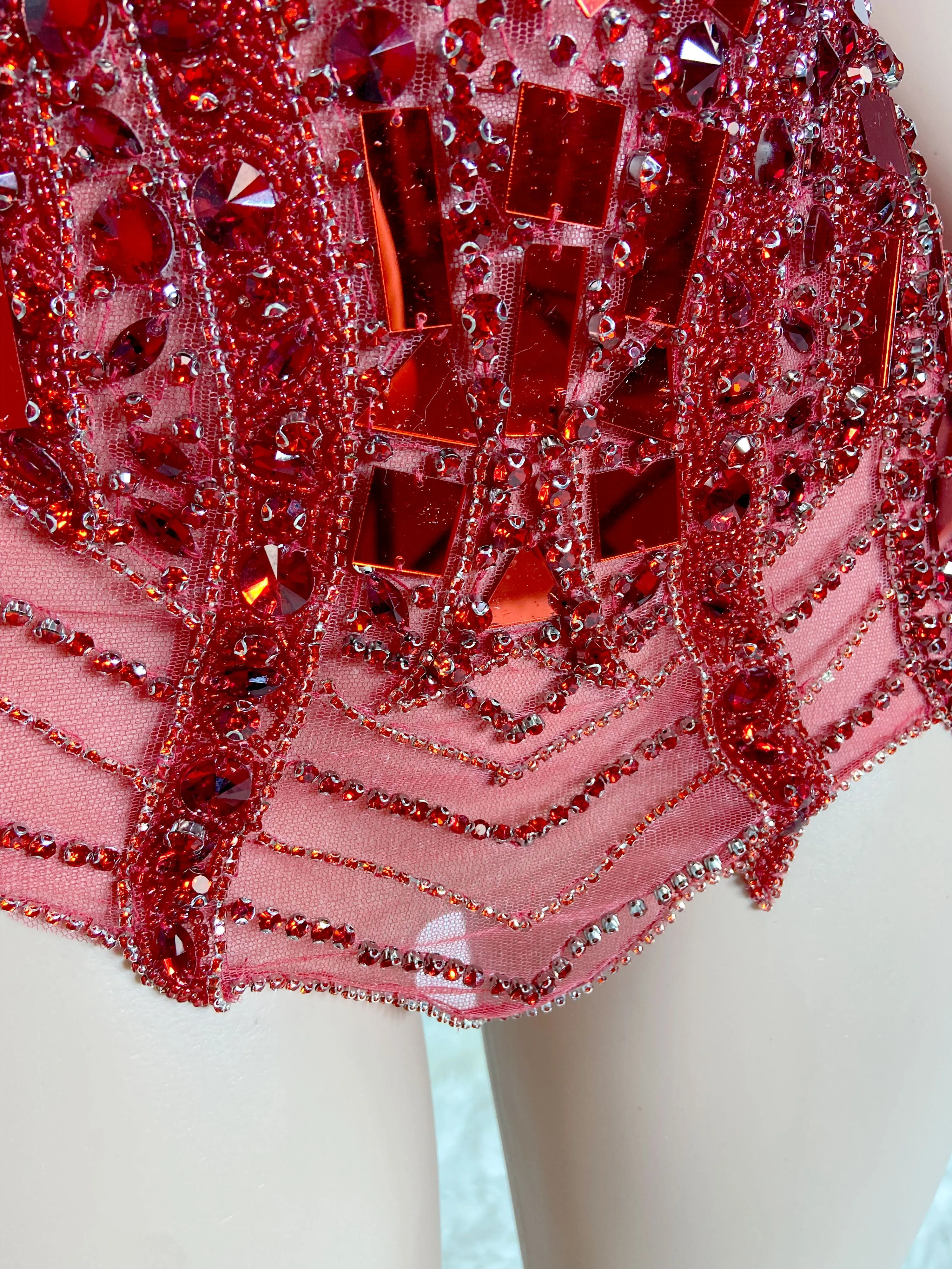 Crimson Elegance Mini Dress