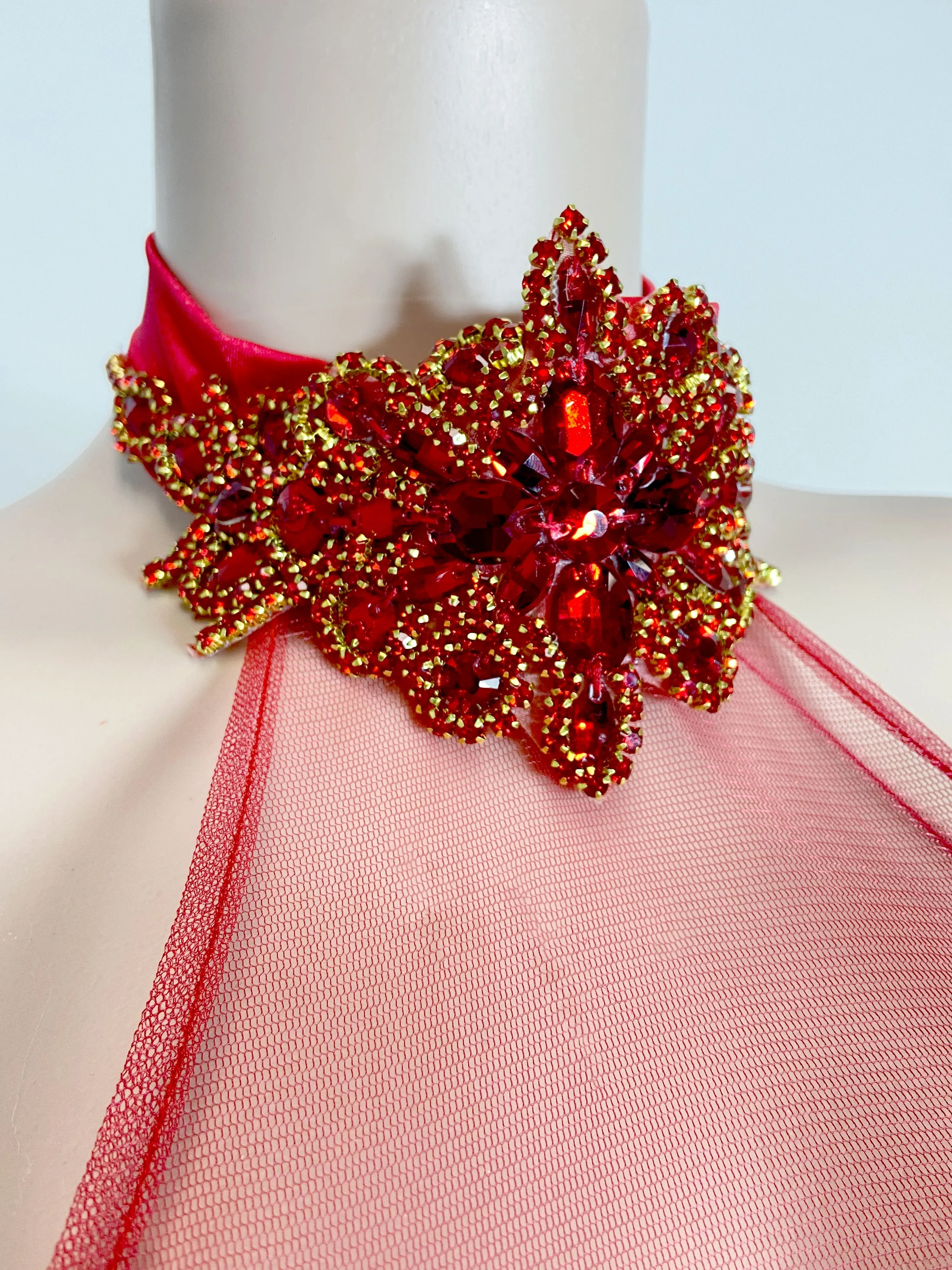 Crimson Elegance Mini Dress
