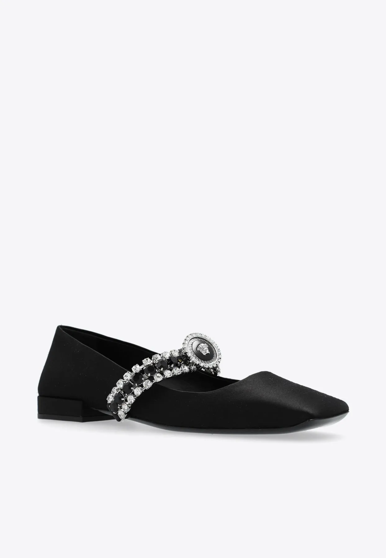 Crystal Gianni Ribbon Satin Ballet Flats