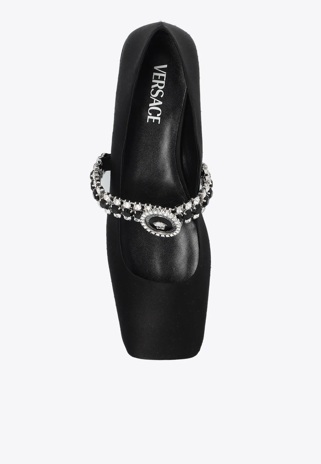 Crystal Gianni Ribbon Satin Ballet Flats