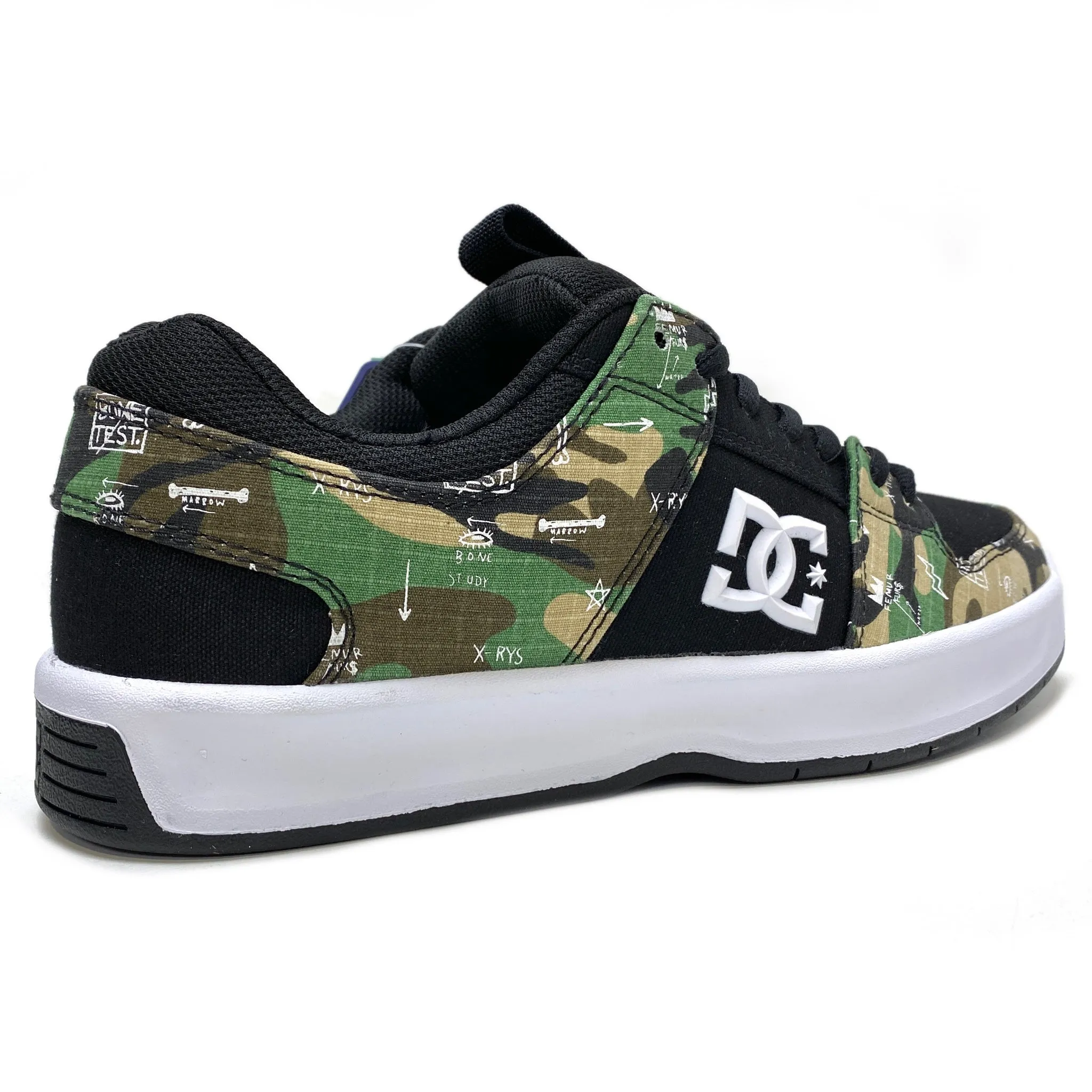 DC SHOES BASQUIAT LYNX ZERO BLACK CAMO PRINT TRAINERS