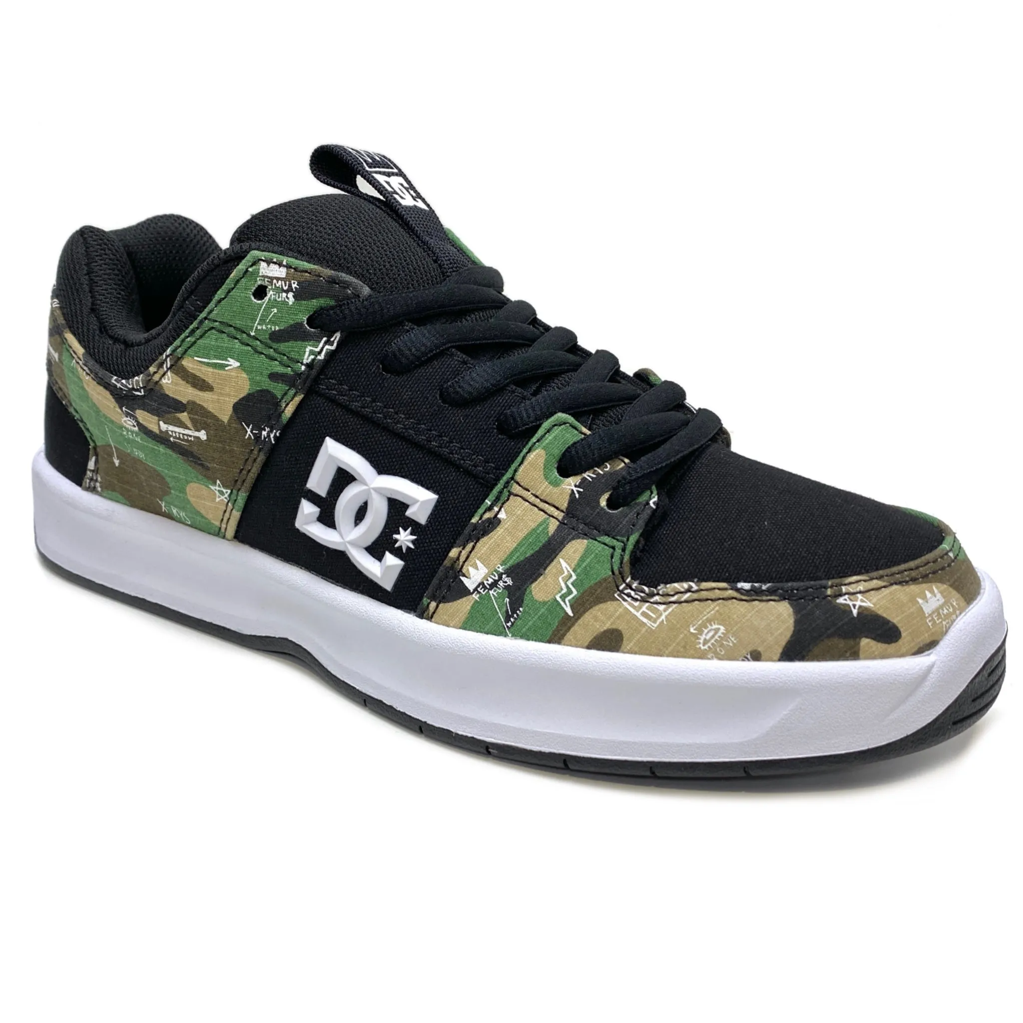 DC SHOES BASQUIAT LYNX ZERO BLACK CAMO PRINT TRAINERS