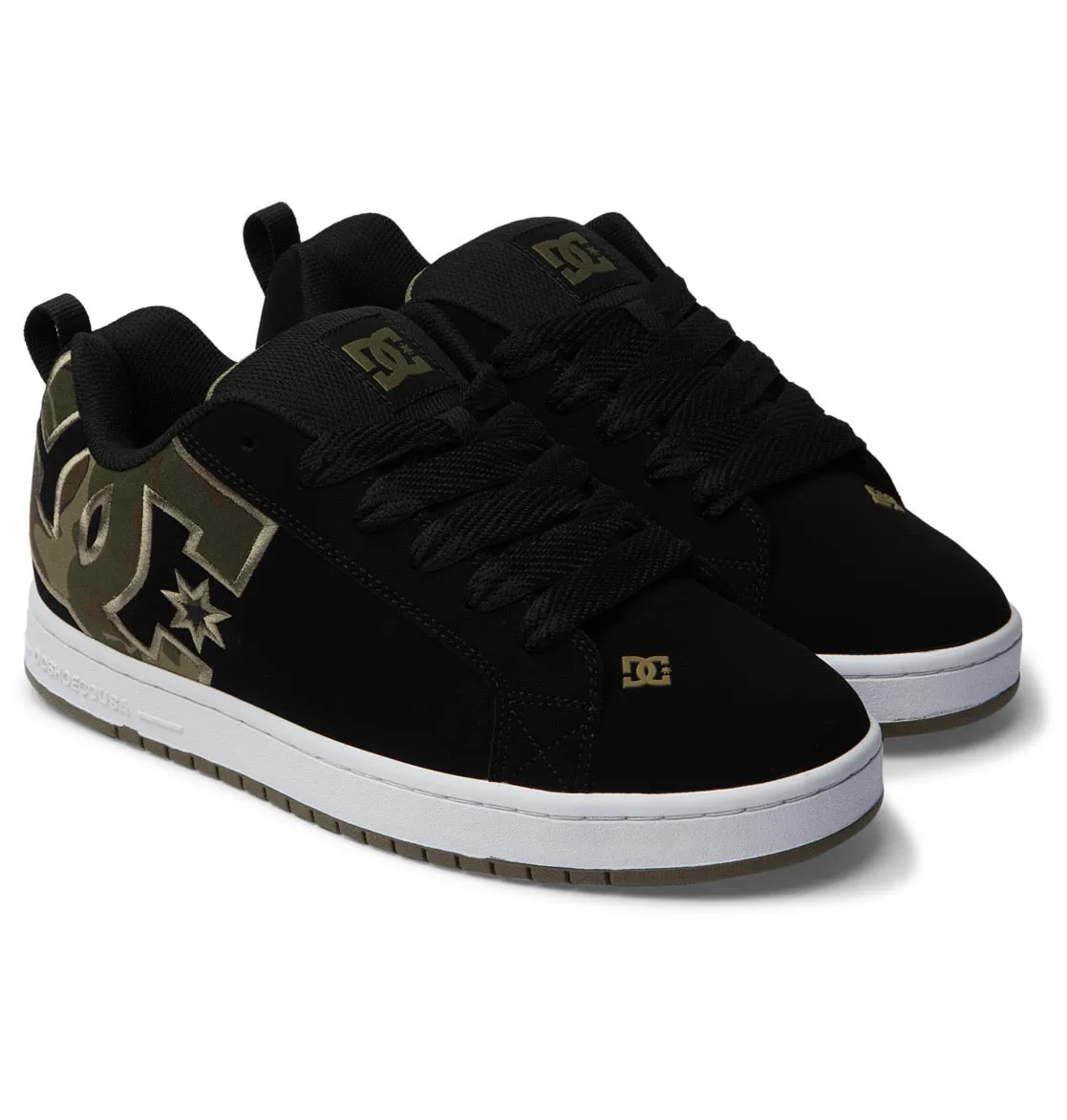 DC SHOES COURT GRAFFIK BLACK BLACK GREEN TRAINERS