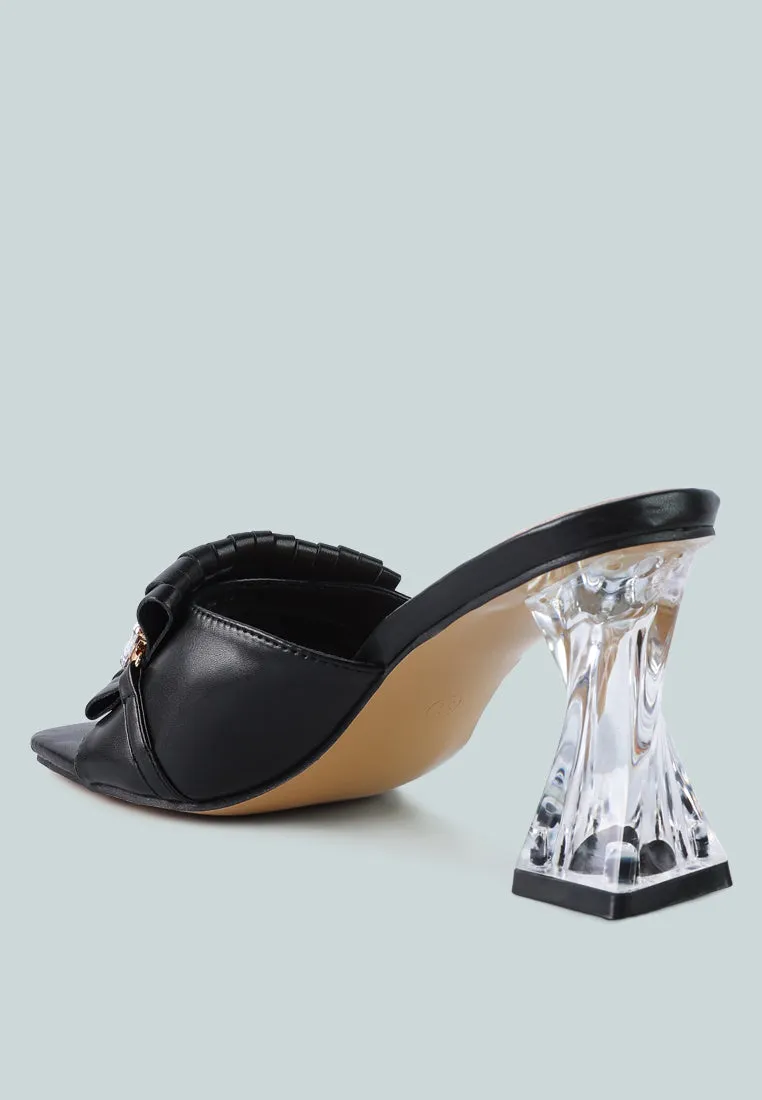 Deeba Diamante Embellishment Clear Spool Heel Sandals By Ruw