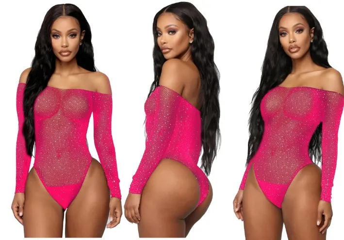 Diamond Bodysuit | Sexy Bodysuit | Rhinestone Bodysuit | Womens Bodysuit | Womens Jumpsuit | Crystal Bodysuit | See Through Jumpsuit